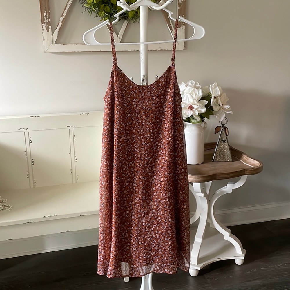 MUDD crinkle chiffon slip dress